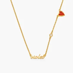 Heartbeat Name Necklace with Diamond- Gold Vermeil