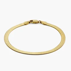 Herringbone Bracelet - 14k Solid Gold
