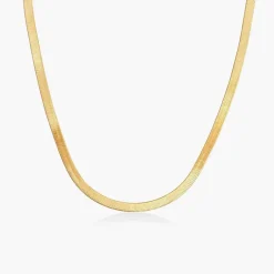 Herringbone Chain Necklace - Gold Vermeil
