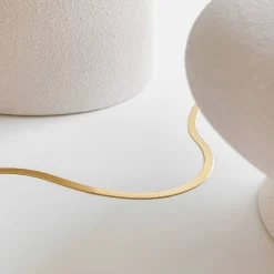 Herringbone Chain Necklace - Gold Vermeil