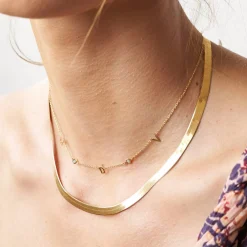 Herringbone Chain Necklace - Gold Vermeil
