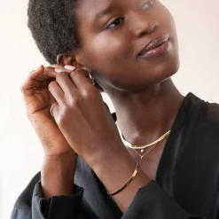 Herringbone Engraved Bracelet - Gold Vermeil