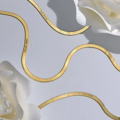 Herringbone Engraved Bracelet - Gold Vermeil