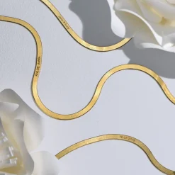 Herringbone Engraved Slim Bracelet - Gold Vermeil