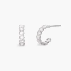 Hoops Earrings- Silver with Cubic Zirconia
