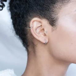 Huggie Hoop Earrings - Silver