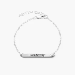 ID Name Bracelet with Diamond - Silver