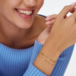 Inez Initial Bracelet/Anklet with Diamonds - Gold Vermeil