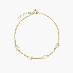Inez Initial Bracelet/Anklet - 14K Solid Gold