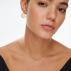 Inez Initial Necklace With Gemstones - Gold Vermeil