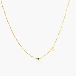 Inez Initial Necklace With Gemstones - Gold Vermeil