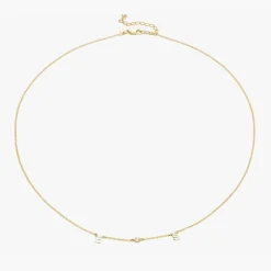 Inez Initial Necklace with Diamonds - Gold Vermeil