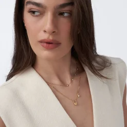 Initial Lock Necklace With 0.3ct Diamond - Gold Vermeil