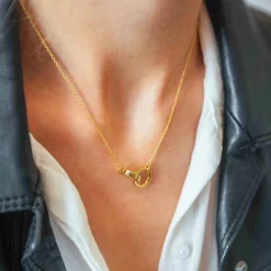 Interlocking Circle Necklace - Gold Vermeil