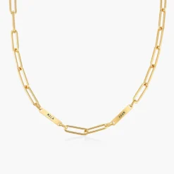Ivy Name Paperclip Chain Necklace - Gold Vermeil