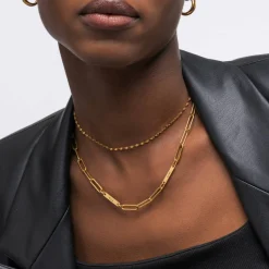 Ivy Name Paperclip Chain Necklace - Gold Vermeil