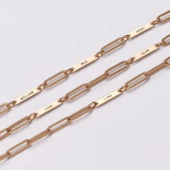 Ivy Name Paperclip Chain Bracelet - Rose Gold Vermeil