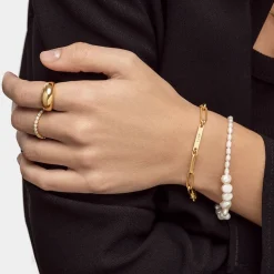 Ivy Name Paperclip Chain Bracelet - 14k Solid Gold