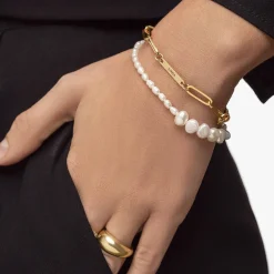 Ivy Name Paperclip Chain Bracelet - 14k Solid Gold