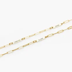 Ivy Name Paperclip Chain Anklet - Gold Vermeil