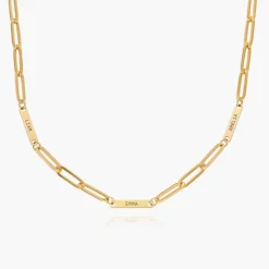 Ivy Name Paperclip Chain Necklace - 14k Solid Gold