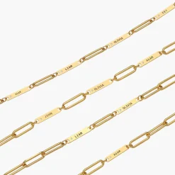 Ivy Name Paperclip Chain Necklace with Diamond - Gold Vermeil