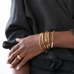 Ivy Name Paperclip Chain Bracelet - Gold Vermeil