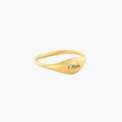 Kara Custom Name Ring - Gold Vermeil