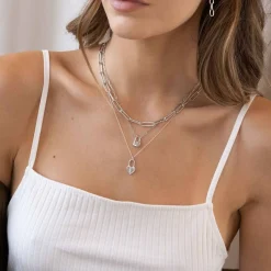 Large Paperclip Chain Necklace - Silver