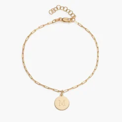 Lilian Initial Anklet Chain - 14k Solid Gold