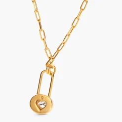 Lock & Luna charm with Oval cut Moissanite - Gold Vermeil