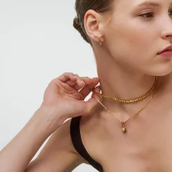 Lock & Luna charm with Round cut Moissanite - Gold Vermeil