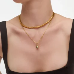 Lock & Luna charm with Round cut Moissanite - Gold Vermeil