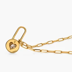 Lock & Luna charm with Round cut Moissanite - Gold Vermeil