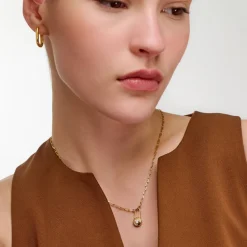 Lock & Luna charm with Round cut Diamond- Gold Vermeil