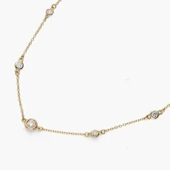 Love Spray Multi Diamond Necklace - 14k Solid Gold