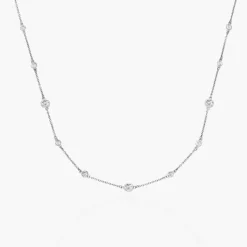 Love Spray Multi Diamond Necklace - Silver