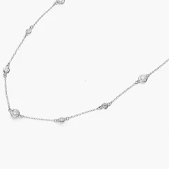 Love Spray Multi Diamond Necklace - Silver