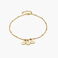 Maren Gold Ankle Bracelet with Initials
