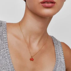 Midnight Enamel Willow Card Initials Necklace - Gold Vermeil with Diamond