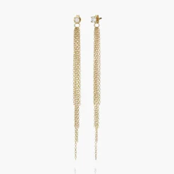 Mimosa Long Tassel Stud with 0.1 CT Diamond - Gold Vermeil
