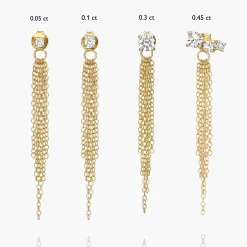 Mimosa Short Tassel Stud with 0.05 CT Diamond - Gold Vermeil