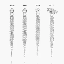 Mimosa Short Tassel Stud with 0.10 CT Diamond - Silver
