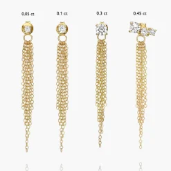 Mimosa Short Tassel Stud with 0.3 CT Diamond - Gold Vermeil