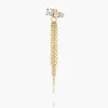 Mimosa Short Tassel Stud with Trio Diamond 0.45 CT Diamond - Gold Vermeil