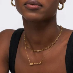 Mon Petit Name Necklace - 14K Solid Gold