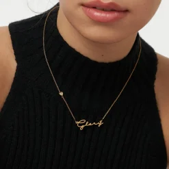 Mon Petit Name Necklace With 0.2 Ct Heart Diamond Shape - Gold Vermeil