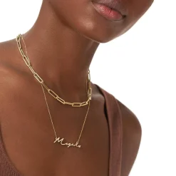 Mon Petit Name Necklace with Diamond - 14k Solid Gold