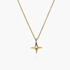 Northern Star Necklace with engraving - Gold Vermeil