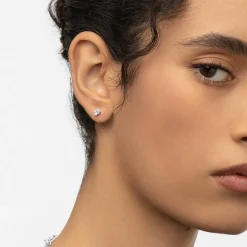 Oval Diamond Stud Earrings 0.8 CT - 14k White Gold